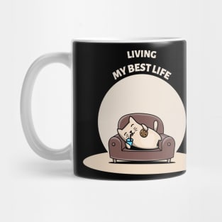 Funny Cat Living My Best Life Mug